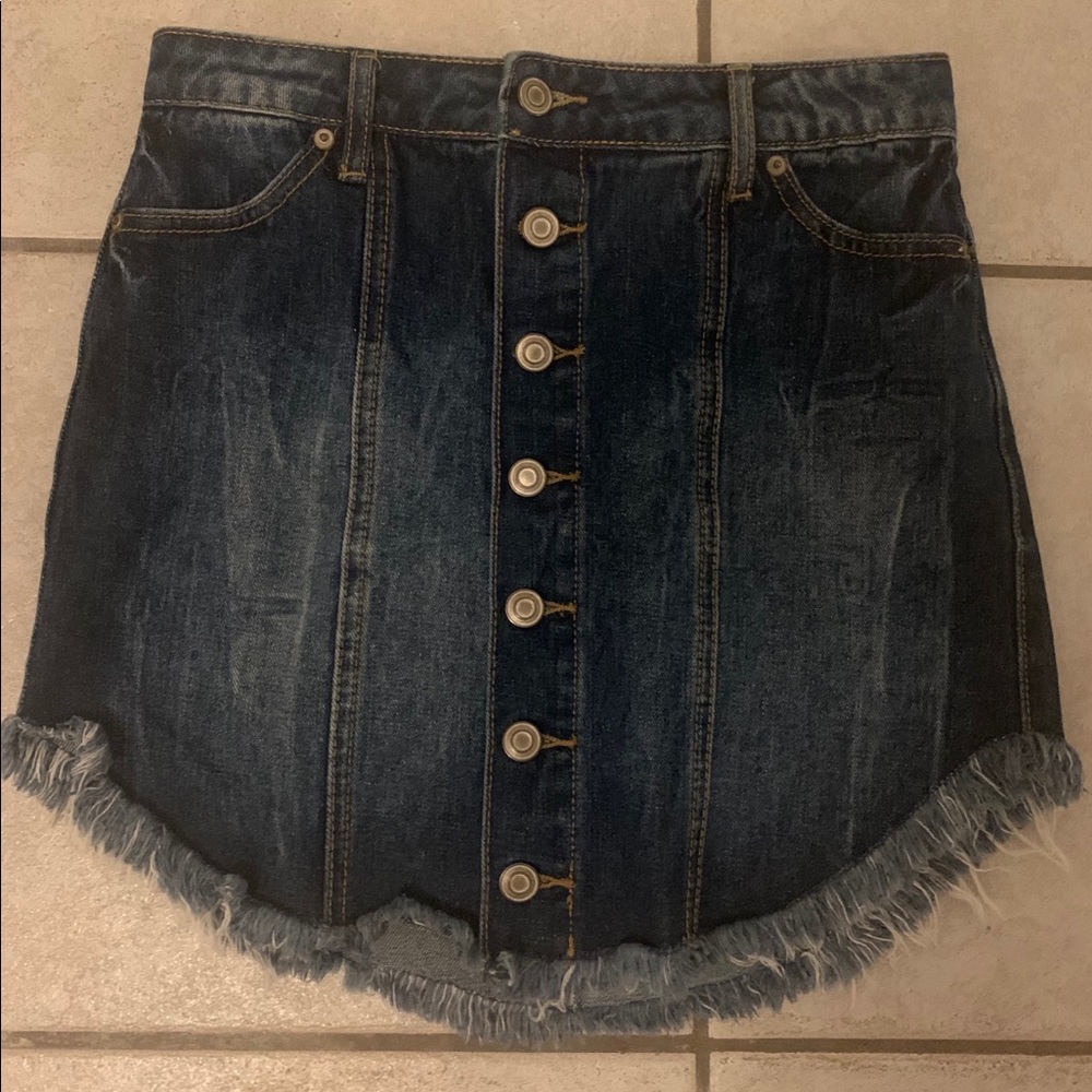 Denim button up skirt